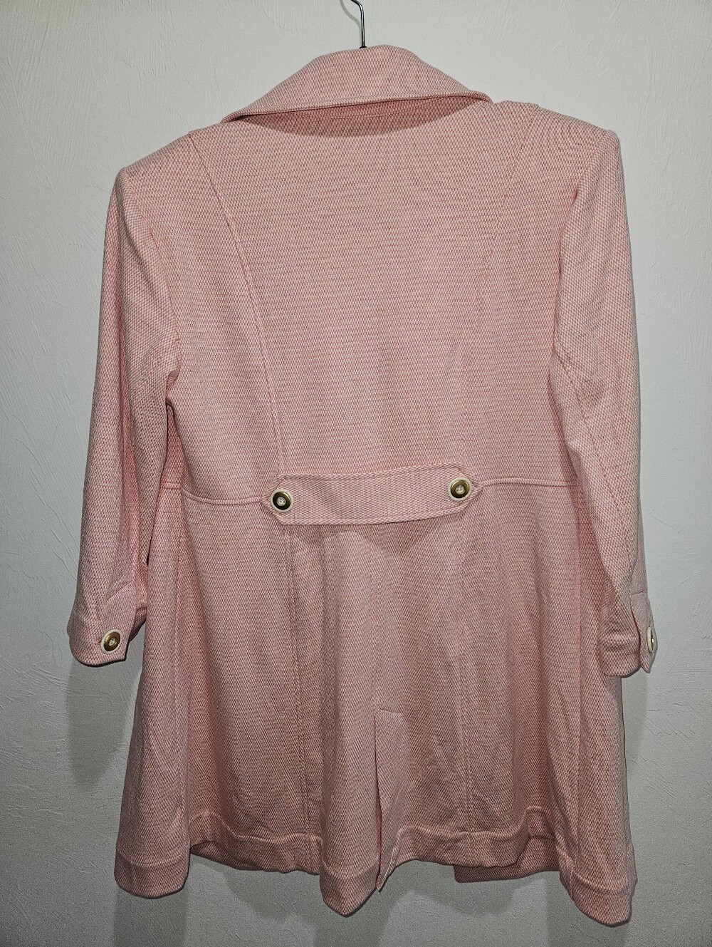 Cabi Take Peacoat 5 Topper Peachy Pink Textured Knit Gold Toned buttons - Picture 8 of 13